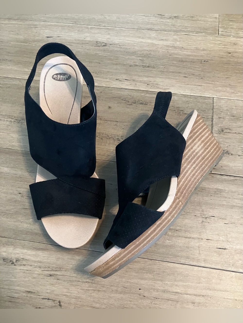 Dr. Scholl’s black wedge slingback women’s heels. Size 9.5